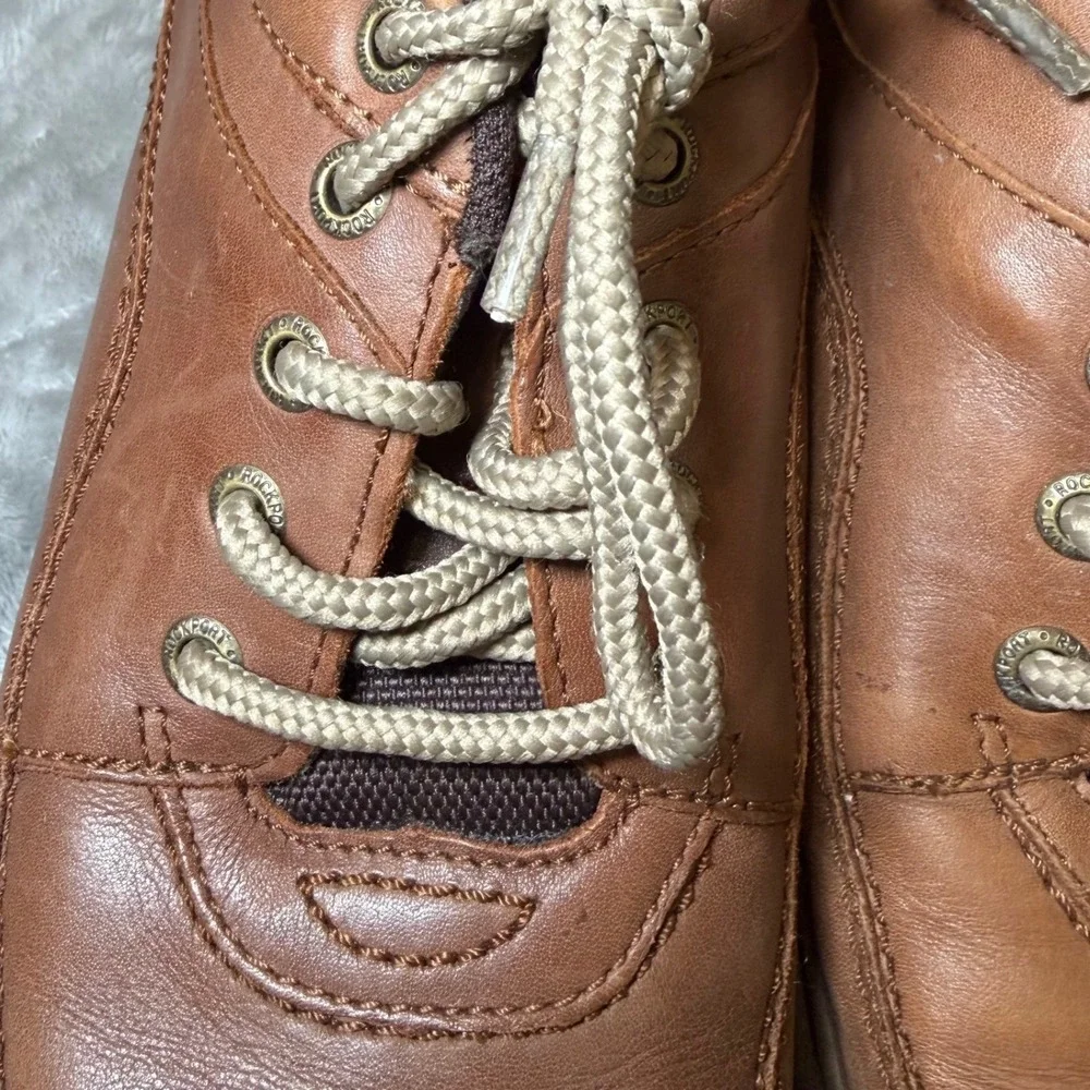 Rockport Mens Size 8 Brown Leather Casual Oxford Shoes Comfort Walking Lace Up